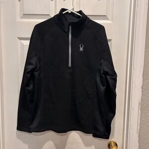 Spyder Men's‎ Outbound 1/4 Zip Pullover Core Sweater Thick Knit Size L Black